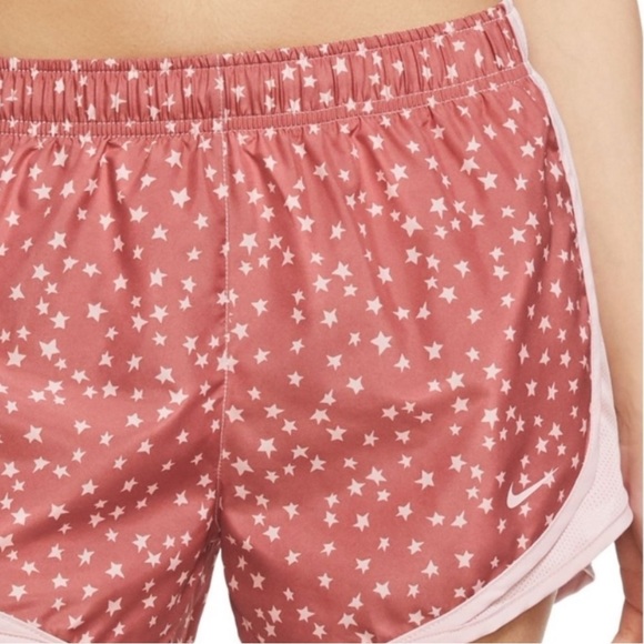 Nike Tempo Dri-Fit size 1X mauve w pink stars & trim 3” athletic running shorts - Picture 5 of 16